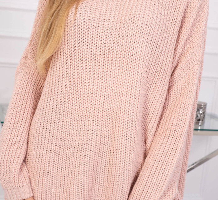 Široký oversize svetr pudrově růžový