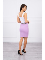 Pruhovaná vypasovaná sukně fialová