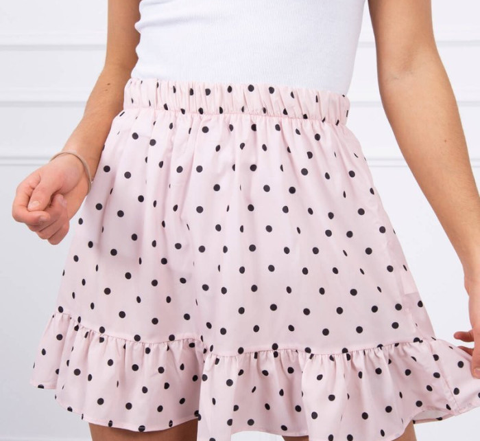 Pudrově růžová puntíkatá sukně