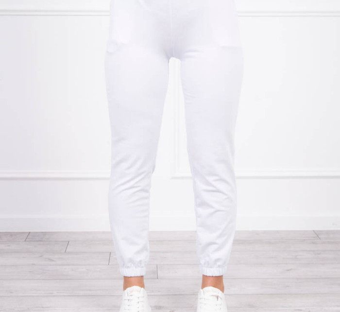 Bílé bavlněné kalhoty