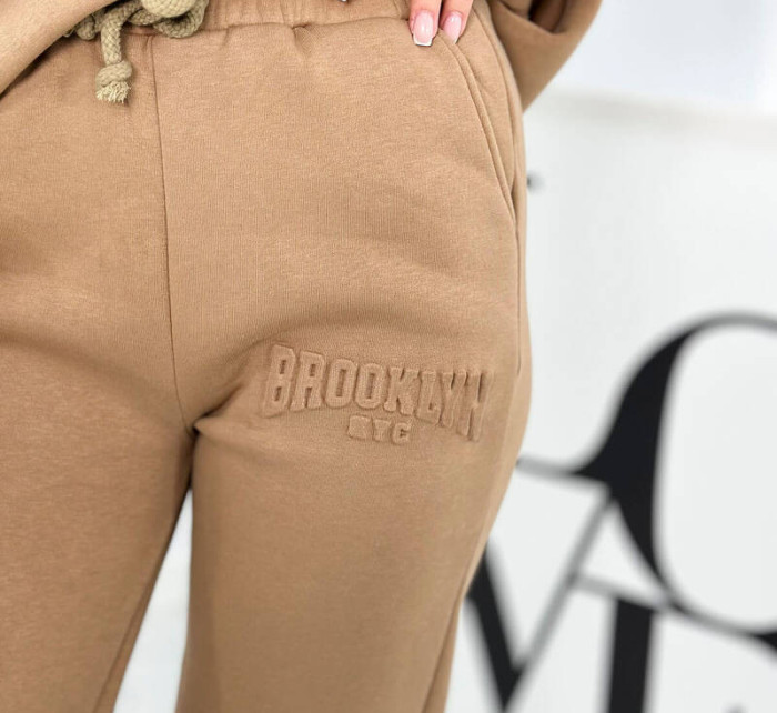 Izolovaná bavlněná souprava, mikina + kalhotami Brooklyn Velbloud