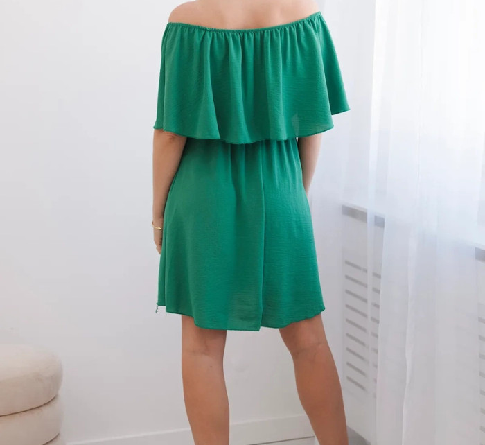 Španělské šaty s pasem zelený