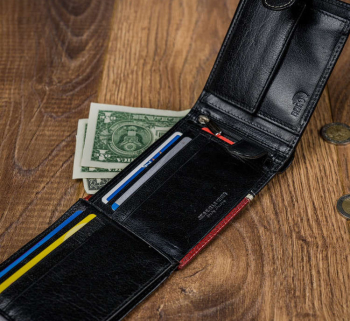 Pánské peněženky 324L RBA D BLACK RED černá
