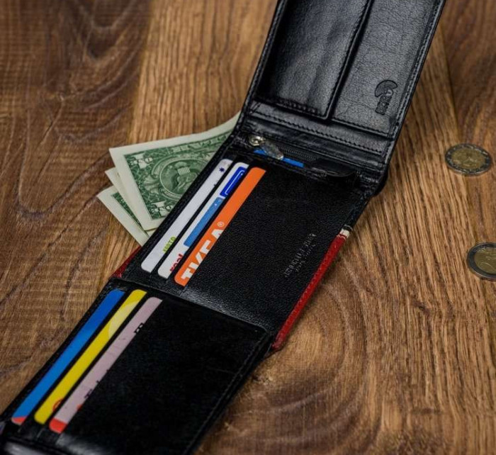 Pánské peněženky [DH] 324 RBA D BLACK RED černá