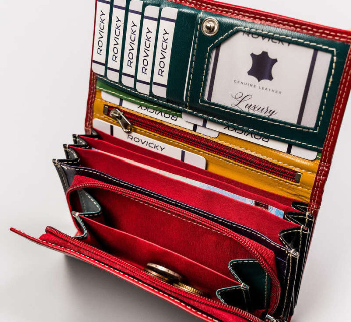 Dámské peněženky [DH] Dámská kožená peněženka R RD 07 GCL červená