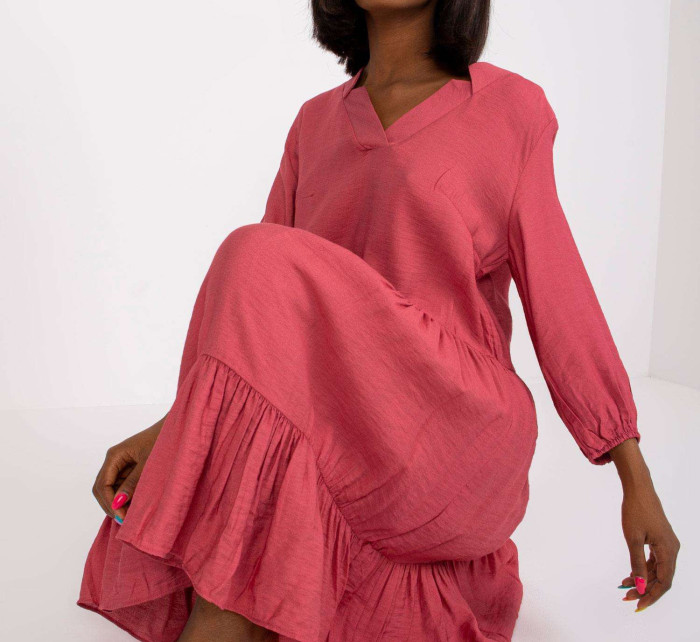 Dámské šaty Dress-EM-SK-004.06-tmavě růžová