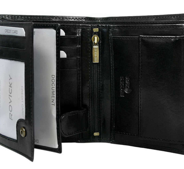 Pánské peněženky Pánská kožená peněženka N4 RVTP 2978 Blac black