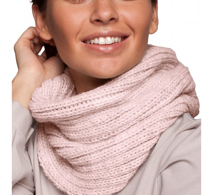 BK062 Žebrovaný pletený šál - růžový