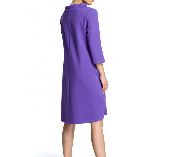 B070 Oversized šaty s páskem na zavazování - fialové