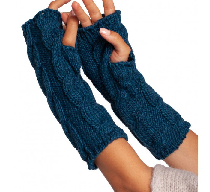 BK098 Pletené rukavice bez prstů - ocean blue
