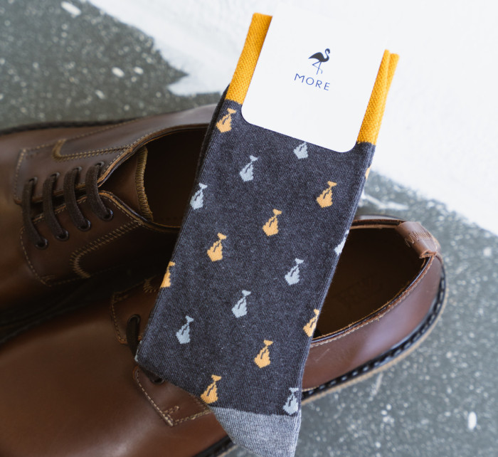 Kravaty ponožky 051-136 Dark Grey - Více