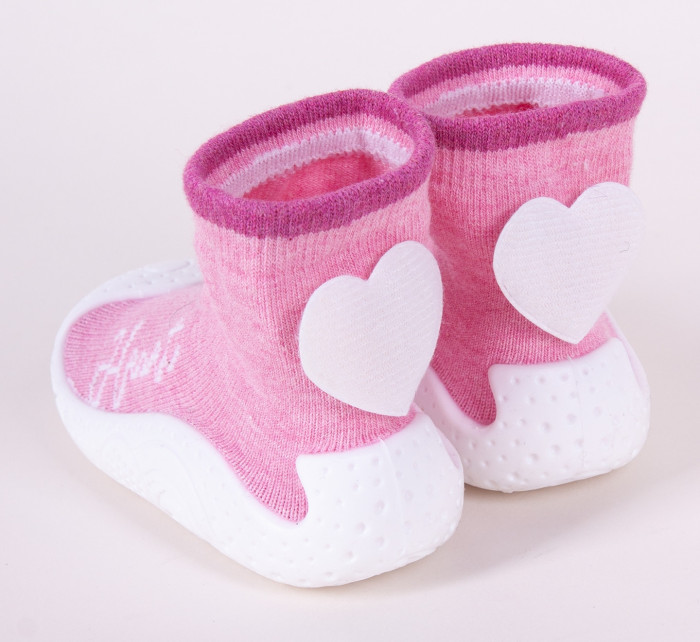Yoclub Dětské dívčí protiskluzové ponožky s gumovou podrážkou OBO-0136G-AA0B Pink