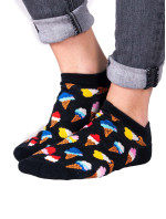 Yoclub Kotníkové vtipné bavlněné ponožky Vzory barev SKS-0086U-A800 Black