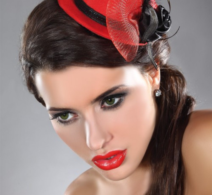 LivCo Corsetti Fashion Mini Top Hat Model 17 Red