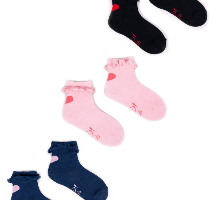 Yoclub 3Pack Ponožky s volánem SKA-0069G-000J-002 Vícebarevné
