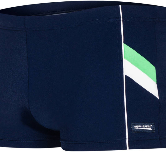 AQUA SPEED Plavecké šortky Ricardo Navy Blue/White/Green Pattern 04