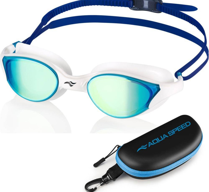 AQUA SPEED Plavecké brýle Vortex Mirror&Case White/Blue Pattern 51