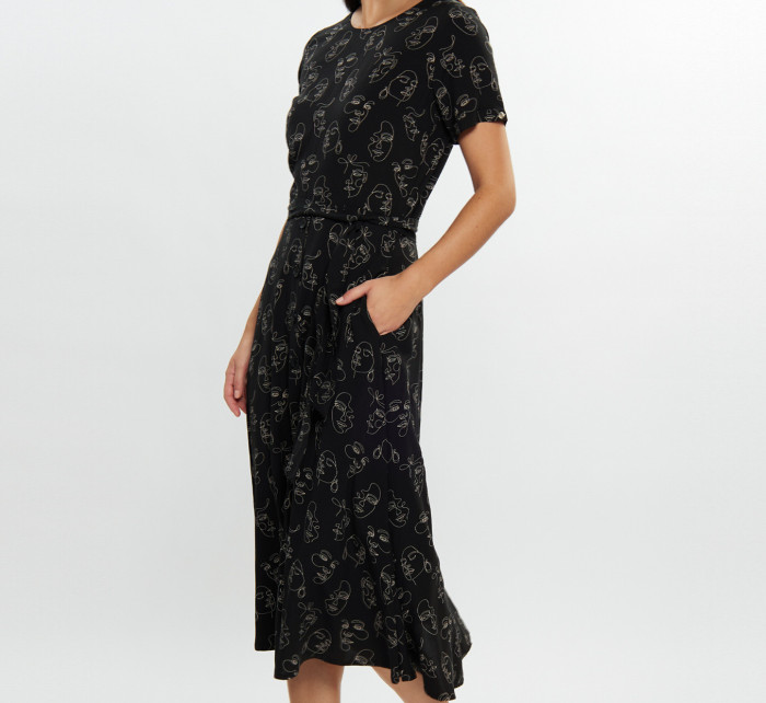 Monnari Midi šaty Vzorované šaty z viskózy Multi Black