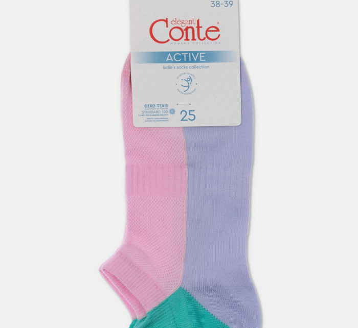 CONTE Ponožky 393 Světle růžová-bledě fialová