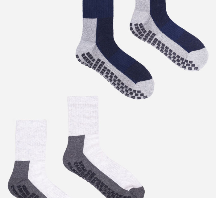 Yoclub Ponožky do půli lýtek s ABS 2-pack SKA-0131U-AA0A-002 Vícebarevné