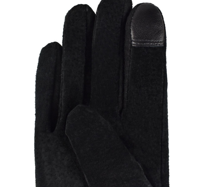Semiline Dámské semišové antibakteriální rukavice P8204 Black