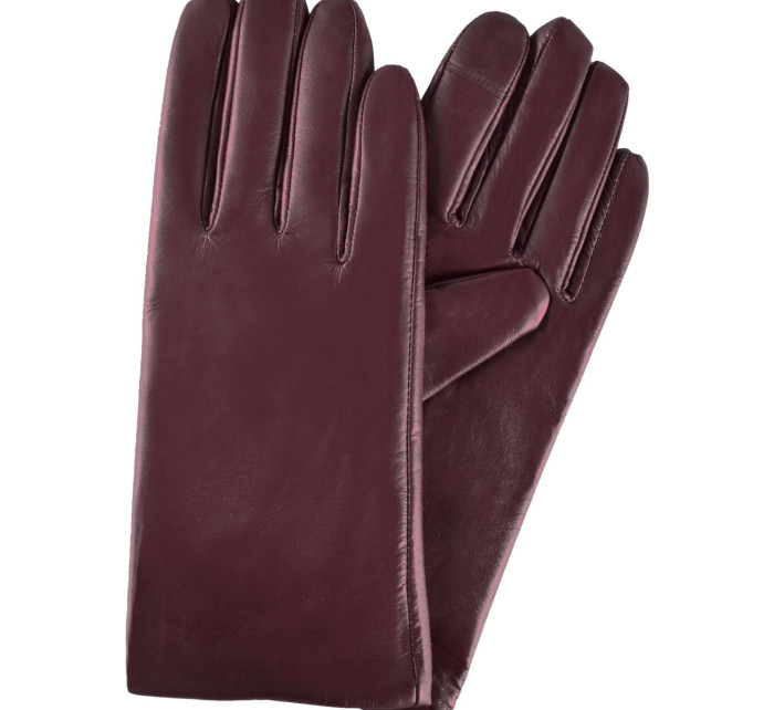 Semiline Dámské kožené antibakteriální rukavice P8212 Crimson