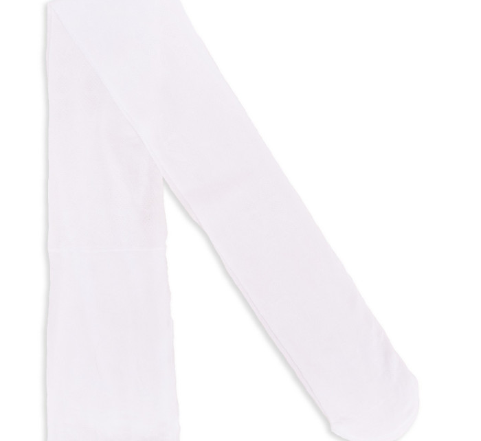 Yoclub Girl Opain Microfibre Opaque Openwork Pantyhose 30 Den RA-12/GIR/01/BIA White