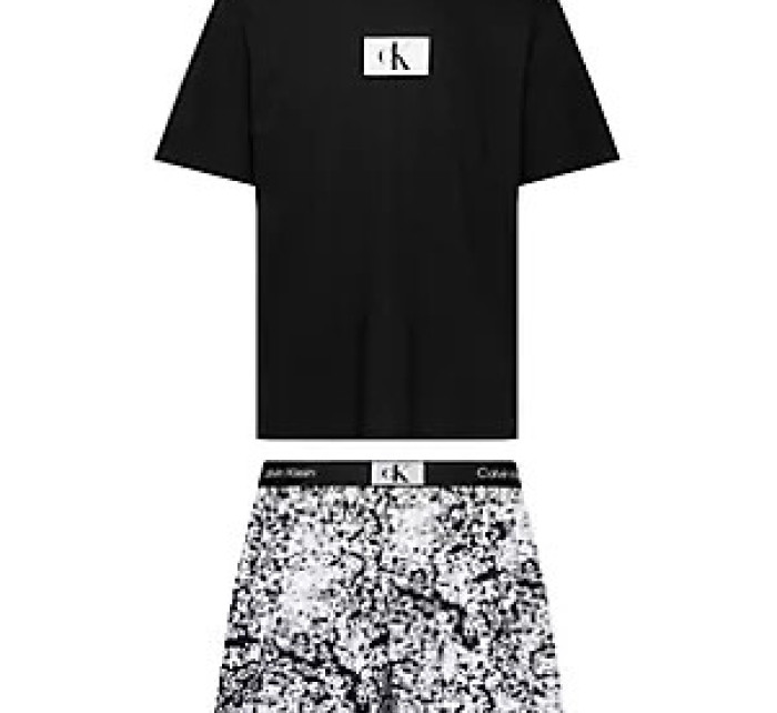 Spodní prádlo Pánské pyžamo S/S BOXER SET 000NM2527EN25 - Calvin Klein