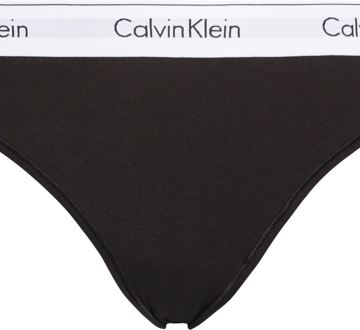 Dámská tanga Plus Size Thong Modern Cotton 000QF5117E001 černá - Calvin Klein