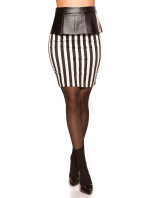 Sexy tužková sukně KouCla s peplum, pruhovaná