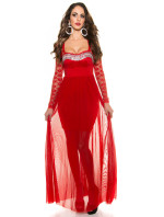 Sexy večerní šaty Koucla s krajkou na červeném koberci